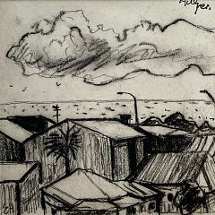 Ted Hillyer

_Edge of town_ 
19x19.5cm charcoal on paper